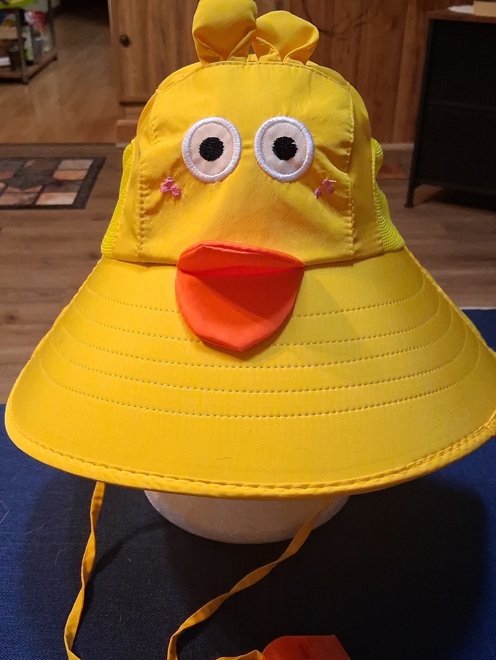 Kids Yellow Duck Sun Hat with Orange Beak Accent